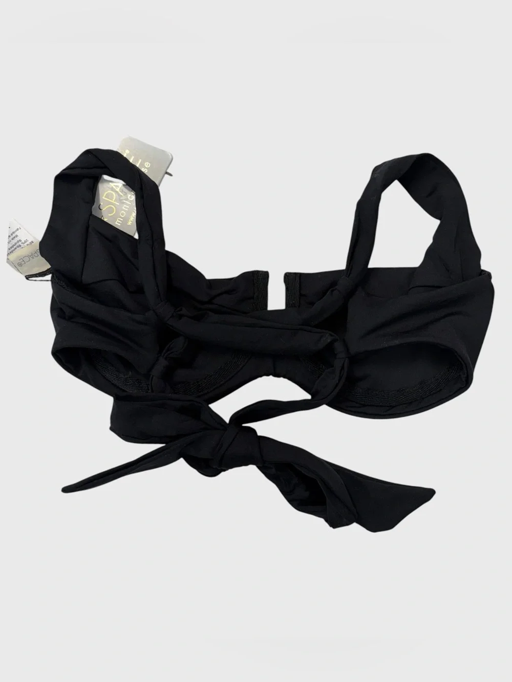 L space NWT Black Strappy Camellia Bikini Top Size XS